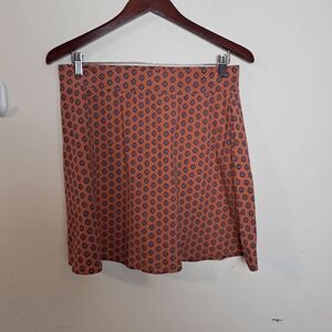 Pact Pull on Printed Ikat Amber Mini Skirt Women's Orange/Blue Size Large
